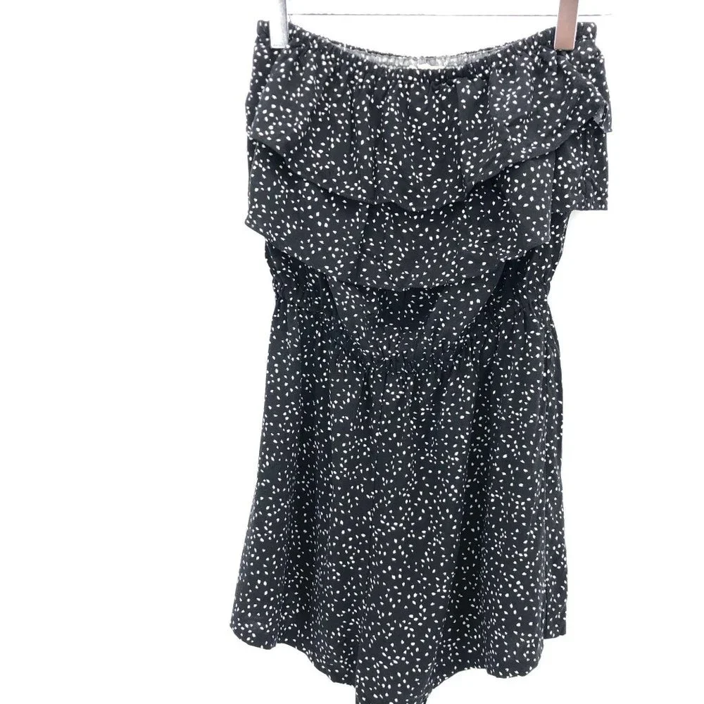 New Pins and Needles Shorts Romper‎ Small Black White Womens Rompers